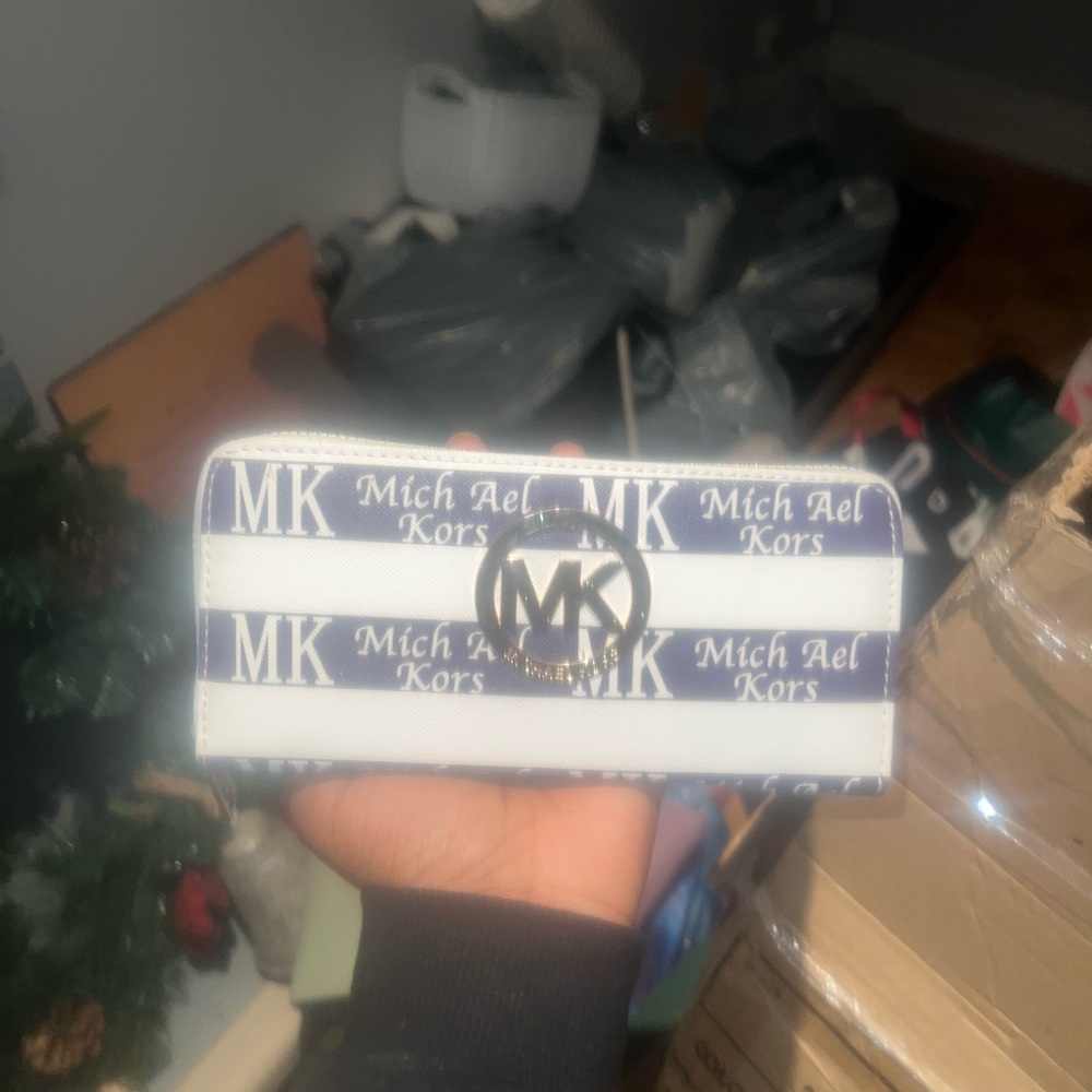 Michael Kors White and Blue Wallet